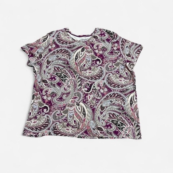 croft & barrow Tops - Y2K Purple Paisley Top